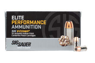SIG Sauer elite 380 acp jacketed hollow point ammo comes in a box of 50 rounds